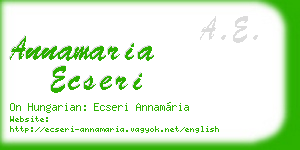 annamaria ecseri business card